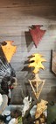 European Deer Skull Mount Plaque And Hanger Fall Orange Oak Leaf