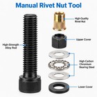 44pcs Manual Rivet Nut Tool Kit M3-m6 Carbon Steel Threaded Inserts Auto   Diy