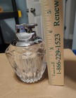 Vintage Glass Crystal Table Lighter No Fluid Silvertone Metal Top