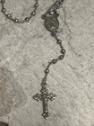 40  Delicate Vintage Sterling Silver Ball Bead Crucifix Cross Rosary 20   3 1 4 