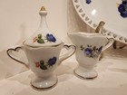 Vintage 1980s Small Floral  6pc  Childs Porcelain Decorative Tea Set