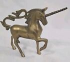 Vintage Brass Unicorn Horse Figurine Statue Prancing Ornate Mythical Fantasy