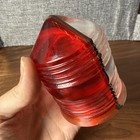 Vintage Runway Marker Aviation Lens Split Clear   Red Glass