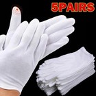 10pcs White Cotton Work Gloves For Dry Hands Handling Film Spa Gloves Ceremonial