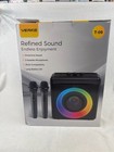 Verkb T-09 Karaoke Machine Bluetooth Speaker 2 Wireless Microphones Rgb New Oib