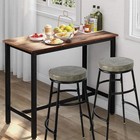 Set Of 2 Pu Leather Bar Stools Kitchen Round Bar Chairs With Footrest