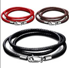 2mm Black Cord Leather Necklace Sterling Silver Lobster Clasp 16-32  Cord