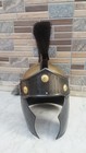 Medieval Roman Helmet With Black Plume Reenectment Cosplay Armor Halloween Gift