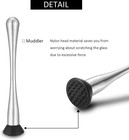 Stainless Steel Muddler For Cocktails mixing Spoon And Measuring Silver 