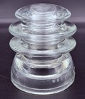Vintage Hemingray 56 Clear Glass Triple Skirt Electrical Insulator Made Usa