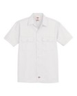 Dickies Mens Short Sleeve Size Large 1574 White Button Up Twill Work Shirt New