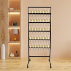 5-tier Champagne Wine Glass Rack With Swivel Casters For Elegant Display