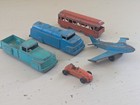 Vintage Lot Of 5  1950s Midgetoy Fuel Truck  Pickup  Jet  Train Car And Racer