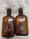 2 Bicentennial 1976 Wharton  N j  Thatcher Glass Amber Half Pint Flasks