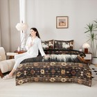 Western Bed In A Bag Comforter Set 7 Piece Queen Brown Grey White Black Beige