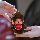 Monchhichi Girl Keychain Sekiguchi 5 9  Bib Monkey Collectible Plush Doll Toy
