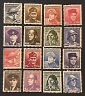 Travelstamps  Czechoslovakia Stamps 1945 War Heroes Sg  427-442 Mint Mnh Og