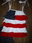 New Boutique Patriotic 4th Of July Ruffle Tunic Dress Leggings Girls Outfit Set