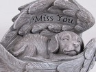 Pet Dog Memorial Sleeping Puppy Statue Angel Wings Grave Marker Keepsake