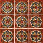 Mexican Tile Folk Art Handmade Talavera Backsplash Handpainted Mosaic   C250