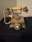 Vintage Rotary Dial Candlestick Phone Antique Brass  American Landline Telephone