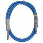 Seismic Audio New 6 Pack Blue 1 4  Ts 3  Patch Cables - Guitar - Instrument