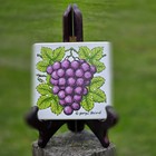 Vintage Georges Briard Grape Metal Tile Trivet Mid Century Kitchen Decor Fruit