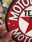 Round Porcelain Motor Spirit Texaco Motor Oil Sign 