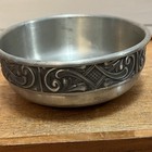 Selandia Norway Pewter Bowl Engraved 5 25  Vintage Viking