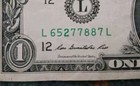 2013  1 Dollar Bill Ink Bleed Error Serial Number Double Stamped