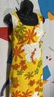 Vintage 60s Royal Hawaii Dress Floral Mod Hippie Maxi Psychedelic Art 50s