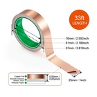 1  X 33ft Copper Foil Tape With Conductive Adhesive For Guitar Emi Shielding