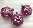 3 Vintage Antique Glass Ussr Christmas Xmas Ornaments Tree Decoration Snowflakes
