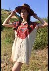 Echnicolor Artisan Made San Mateo Mexican Hand Embroidered Huipil