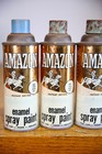 Vintage Spray Paint Can Lot Amazon Trojan Enamel Light Gray Nos Metal Lid Caps