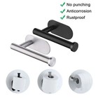 Stainless Steel Toilet Roll Paper Holder Strong Self Adhesive Stick Wall Mount