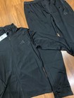 Adidas Men s 2pc Set Tricot Jack Pants Tracksuit Black Size S m l xl xxl 3xl New