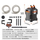 30 Gallon Aquarium Canister Filter 5w Uv Sterilizer 172gph Fish Tank Pump