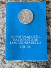 Venezuela Silver Coin 100 Bolivares Bs 1981 Commemorative Birth  Andres Bello