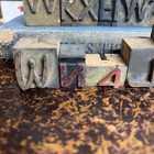 22pc Letterpress Printer Type Blocks Wood Metal Letters Symbols Antique