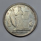 1889 Honduras Silver Un Peso Nice Au  Detail Old Cleaning 1889 8 Overdate  v172