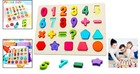 Colorful Wooden Toddler Puzzles - Number   Shape Recognition For Early Learning