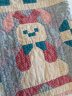Handmade Rabbit Bunny Quilt Baby Girl 46  X 46 Inches Nursery Cottagecore Easter