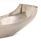 Arteriors Swain Centerpiece Bowl Polished Nickel Hammered Brass Boat Silver