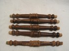 Antique Lot Of 5 Turned Wood Spindles Salvaged  5 3 4    3 8  Pegs 6 1 2    Total