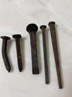 Vintage Railroad Spikes  Lot Of 5  Different Sizes  Low Carbon Steel 