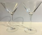 Set Of 2 Judel   Tiffany  8 Oz Crystal Martini Glasses  Handmade In The Usa