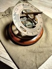 Brass Wood sundial Compass Nautical Maritime Antique Sun Dial Vintage Style Gift