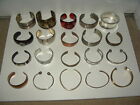 20 Vintage Gold silver Tone Copper Brass Wood Plastic Metal Cuff Bracelets Lot 1