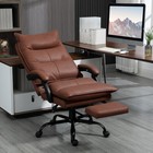 Vinsetto Microfiber Office Chair With Massage  Heat  Footrest  Brown